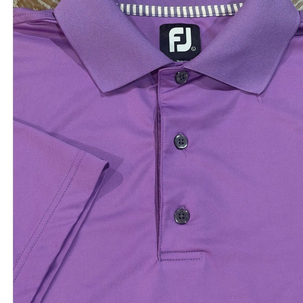FootJoy Mens ProDry Performance Golf Polo Shirt Purple Short Sleeve Large